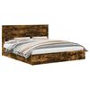 vidaXL Storage Bed with Drawer Smoked Oak 180 x 200 cm Engineered Wood