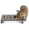 Jack and Vanilla Pet Food Bowl Stand Molly 2x380 ml Grey