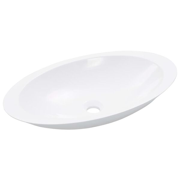 vidaXL Wash Basin 59.3x35.1x10.7 cm Mineral Cast/Marble Cast White