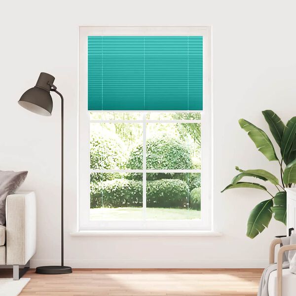 vidaXL Pleated Blind Petrol Green 115x200 cm Fabric Width 114.4 cm Polyester