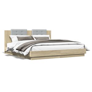 vidaXL Bed Frame without Mattress Sonoma Oak 200x200cm
