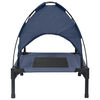 vidaXL Dog Bed Folding Manual Navy Blue 76 x 62 x 70.5 cm Steel