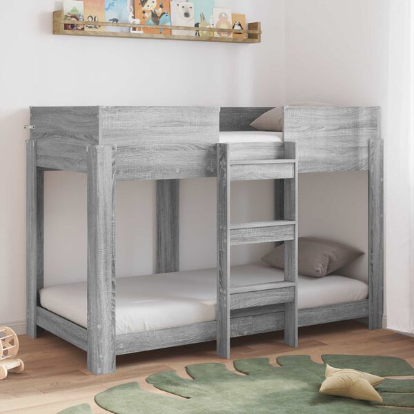 vidaXL Bunk Bed for Kids Grey Sonoma 80 x 160 cm Engineered Wood