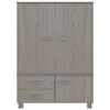 vidaXL Wardrobe HAMAR Light Grey 99x45x137 cm Solid Wood Pine