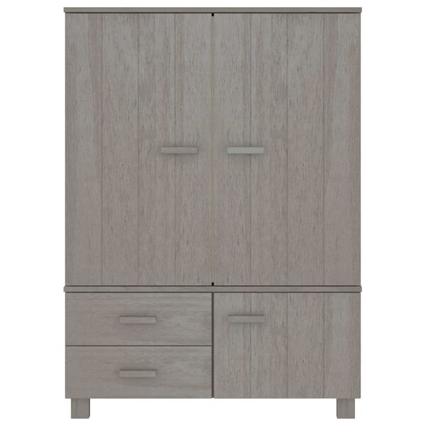 vidaXL Wardrobe HAMAR Light Grey 99x45x137 cm Solid Wood Pine
