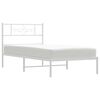 vidaXL Metal Bed Frame without Mattress with Headboard White 90x190cm
