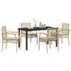 vidaXL Garden Dining Set 5 pcs Beige Poly Rattan