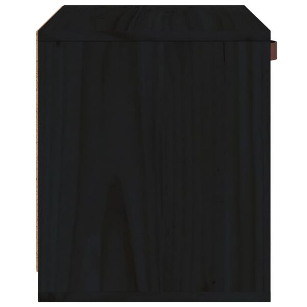 vidaXL Wall Cabinet Black 40x30x35 cm Solid Wood Pine
