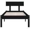 vidaXL Bed Frame without Mattress Black Solid Wood Pine Single