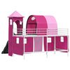 vidaXL Kids'Loft Bed Frame White and Pink 79.5 x 200 cm Metal
