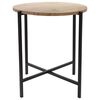 Ambiance End Table Round Wood and Metal 45 cm