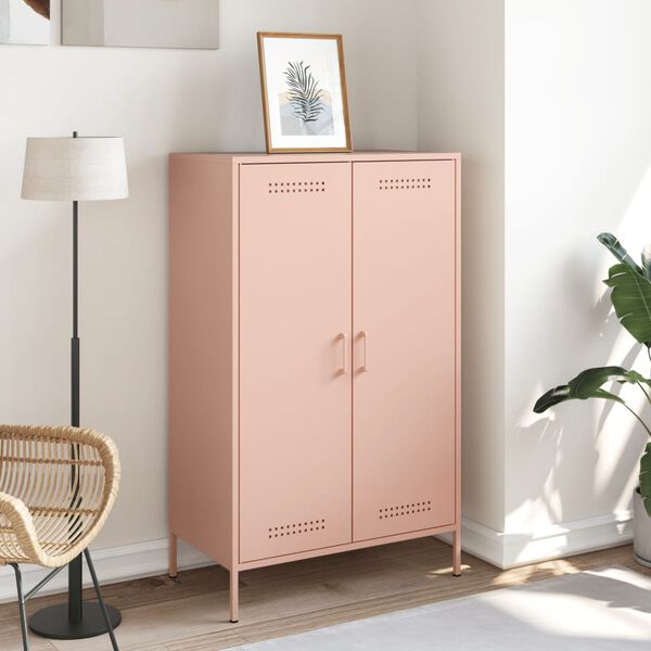 vidaXL Highboard Pink 68x39x113 cm Steel