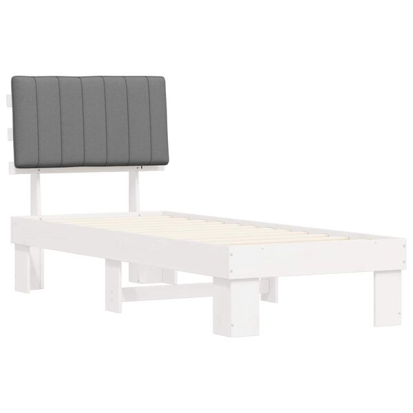 vidaXL Bed Frame with Upholstered Headboard Light Grey 80 x 200 cm