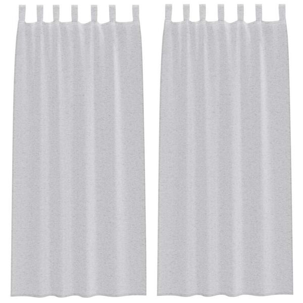 vidaXL Voile Curtain 2 pcs Light Grey 245 x 140 cm Polyester