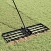 vidaXL Garden Rake Manual Black 75 x 25 x 200 cm Powder-Coated Steel