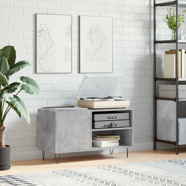 vidaXL Record Cabinet Concrete Grey 85x38x48 cm Engineered Wood