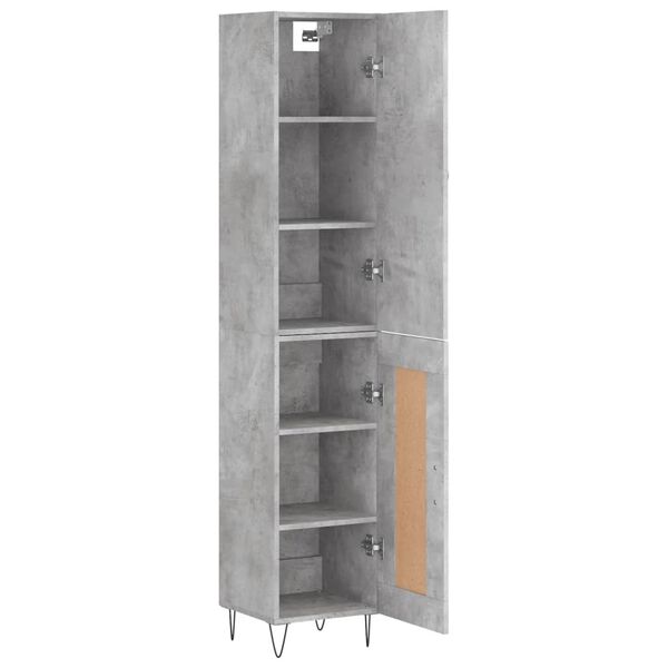 vidaXL Highboard Concrete Grey 34.5x34x180 cm Engineered Wood