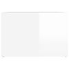 vidaXL Bedside Table High Gloss White 57x55x36 cm Engineered Wood