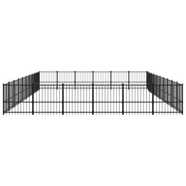 vidaXL Outdoor Dog Kennel Steel 56.45 m²