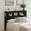 vidaXL LED Headboard Black oak 140 x 18.5 x 103.5 cm Engineered wood