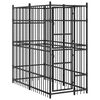 vidaXL Dog Kennel | Black | Powder-coated steel | One Size | Durable