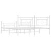 vidaXL Metal Bed Frame without Mattress with Footboard White 183x213cm