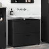 vidaXL Bathroom Cabinet with Drawer with Door Black 76.5 x 35 x 64 cm