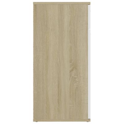 vidaXL Sideboard White and Sonoma Oak 80x36x75 cm Engineered Wood