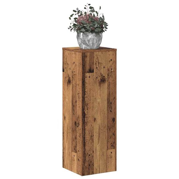 vidaXL Plant Stand Old Wood 33x33x100 cm Engineered Wood