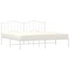 vidaXL Metal Bed Frame without Mattress with Headboard White 193x203cm