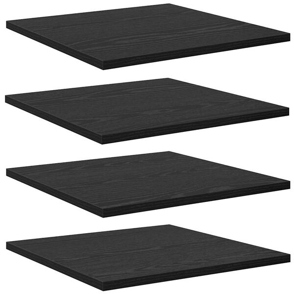 vidaXL Bookshelf Board 4 pcs Black 40 x 40 x 1.5 cm Engineered Wood