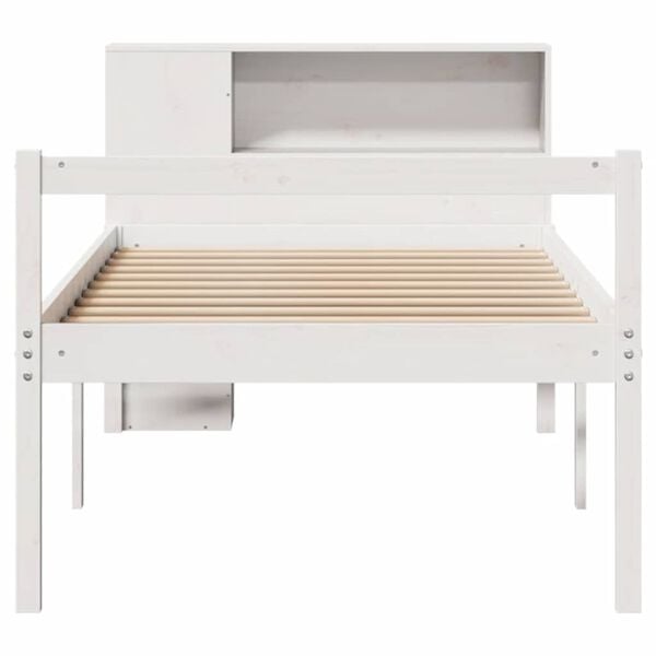 vidaXL Bookcase Bed without Mattress White 90x200 cm Solid Wood Pine