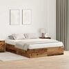 vidaXL Storage Bed Frame Old Wood 135 x 190 cm Engineered Wood