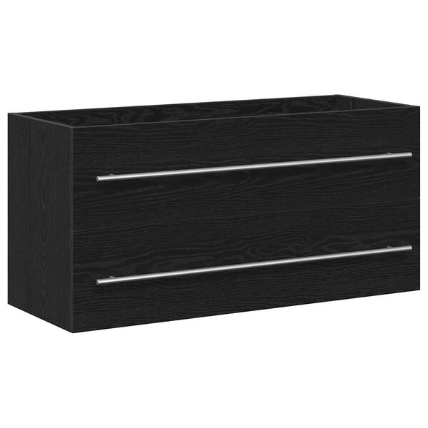 vidaXL Bathroom Sink Cabinet Black Oak 100x38.5x48 cm Engineered Wood
