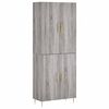 vidaXL Highboard Grey Sonoma 69,5x34x180 cm Engineered Wood