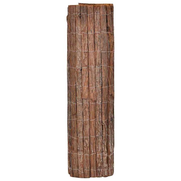 vidaXL Bark Fence Brown 600 x 125 cm Bark