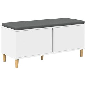 vidaXL Hall Bench White 100 x 38 x 46 cm Engineered Wood and Fabric