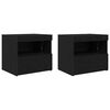 vidaXL Bedside Cabinet 2 pcs Black Oak 50 x 40 x 45 cm Engineered Wood