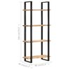vidaXL 4-Tier Bookcase 80x40x180 cm Rough Mango Wood