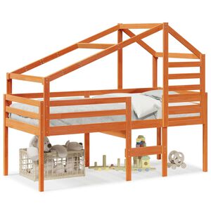 vidaXL High Sleeper Bed without Mattress Wax Brown 80x200 cm Solid Wood Pine