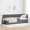 vidaXL Corner Bed Frame with Headboard Dark Grey 80 cm x 200 cm Velvet