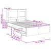 vidaXL Bed Frame with Drawer Smoked Oak 120 x 200 cm Engineer Wood