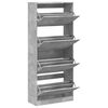 vidaXL Shoe Cabinet with 4 Flip-Drawers Concrete Grey 80x34x187.5 cm