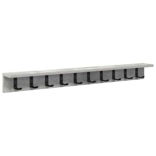 vidaXL Wall-Mounted Coat Rack Concrete Grey 100 x 10.5 x 10.5 cm