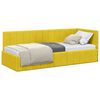 vidaXL Corner Bed Frame with Headboard Yellow 80 cm x 200 cm Velvet