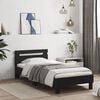 vidaXL Bed Frame without Mattress with Headboard Black 75x190 cm Small Single