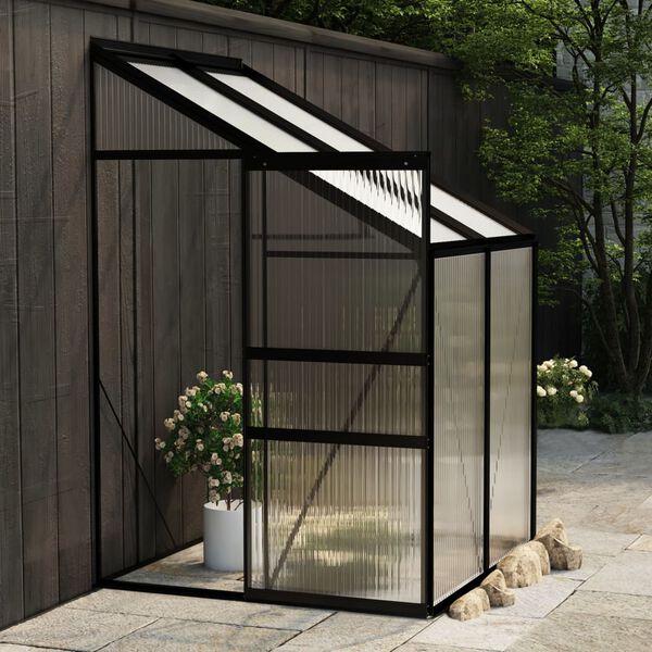 vidaXL Greenhouse Anthracite Aluminium 2.59 m&sup3;