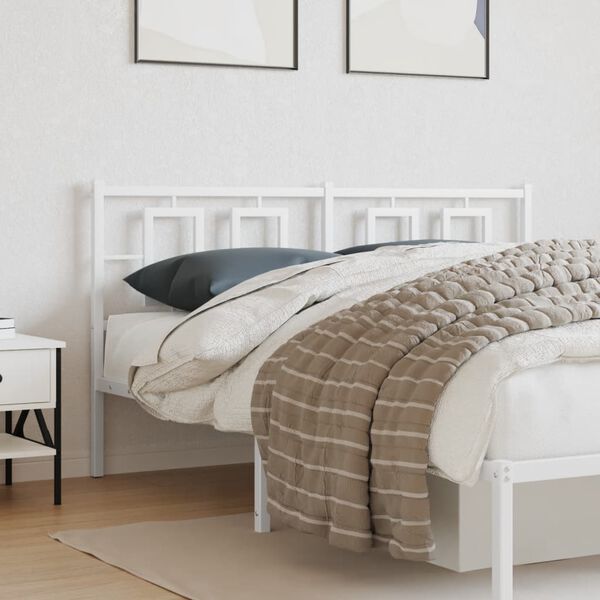 vidaXL Metal Replace Headboard White 160 cm