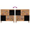 vidaXL Sideboard with Storage Natural 80 x 33 x 75 cm Solid Mango Wood