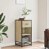 vidaXL Sideboard Sonoma Oak 35.5x35x76 cm Engineered Wood and Metal